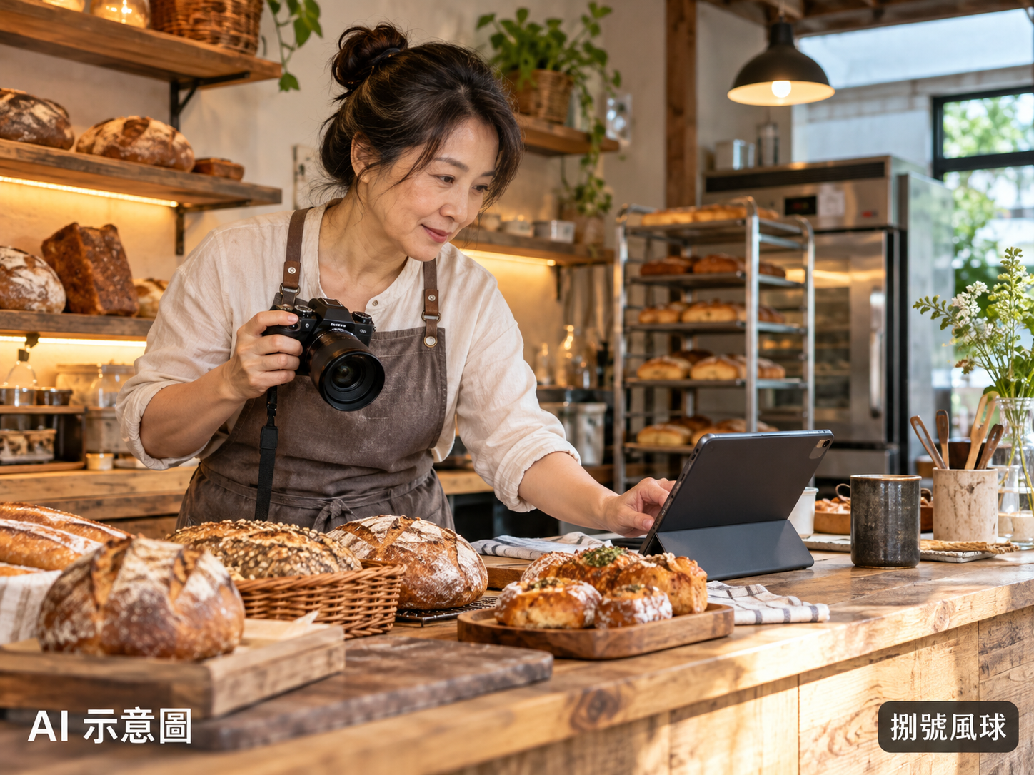 烘焙店整理本次活動可用圖片；AI 示意圖