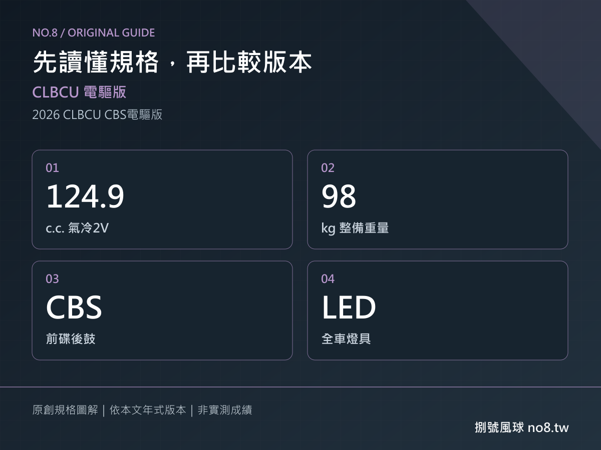 CLBCU 電驅版|捌號風球原創版本與技術圖解