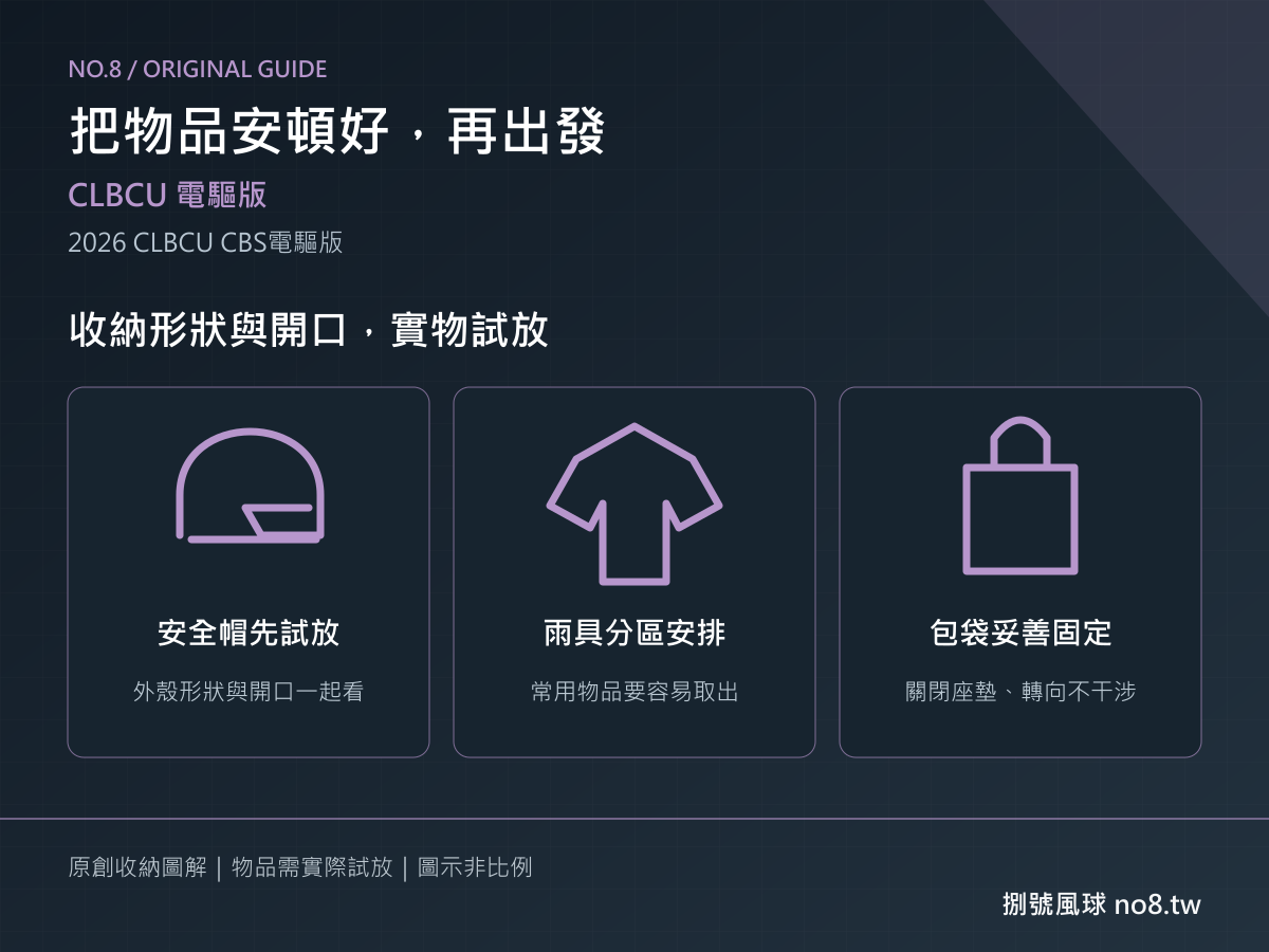 CLBCU 電驅版|捌號風球原創收納與實用性圖解