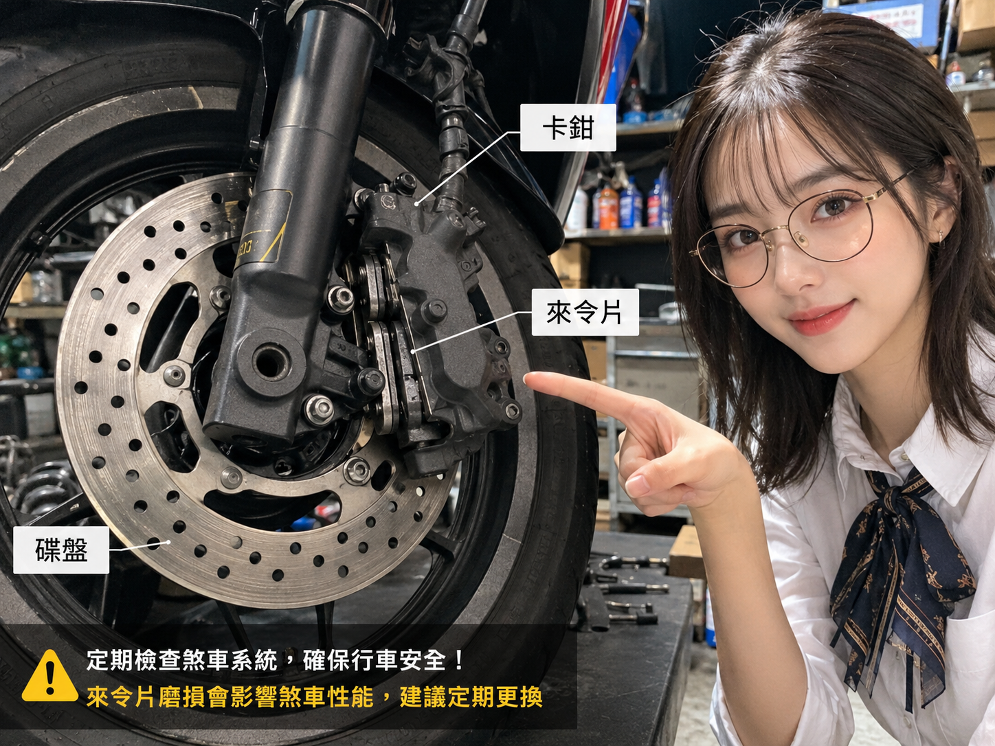 碟煞卡鉗與來令片運作原理
