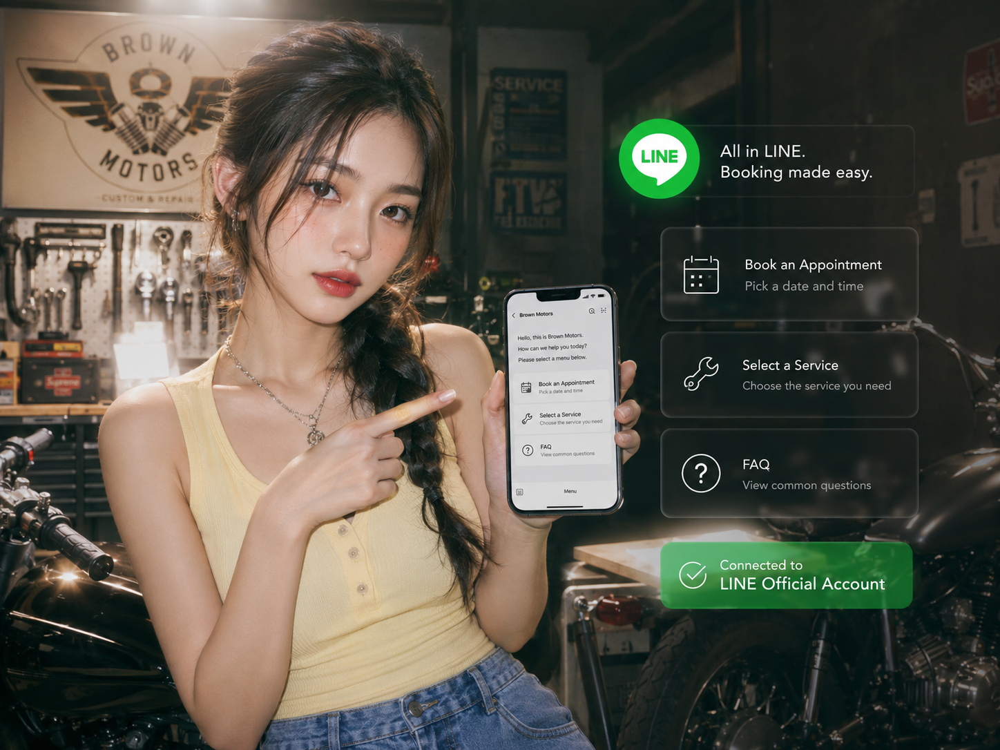 LINE 優惠推播結合一鍵線上預約按鈕