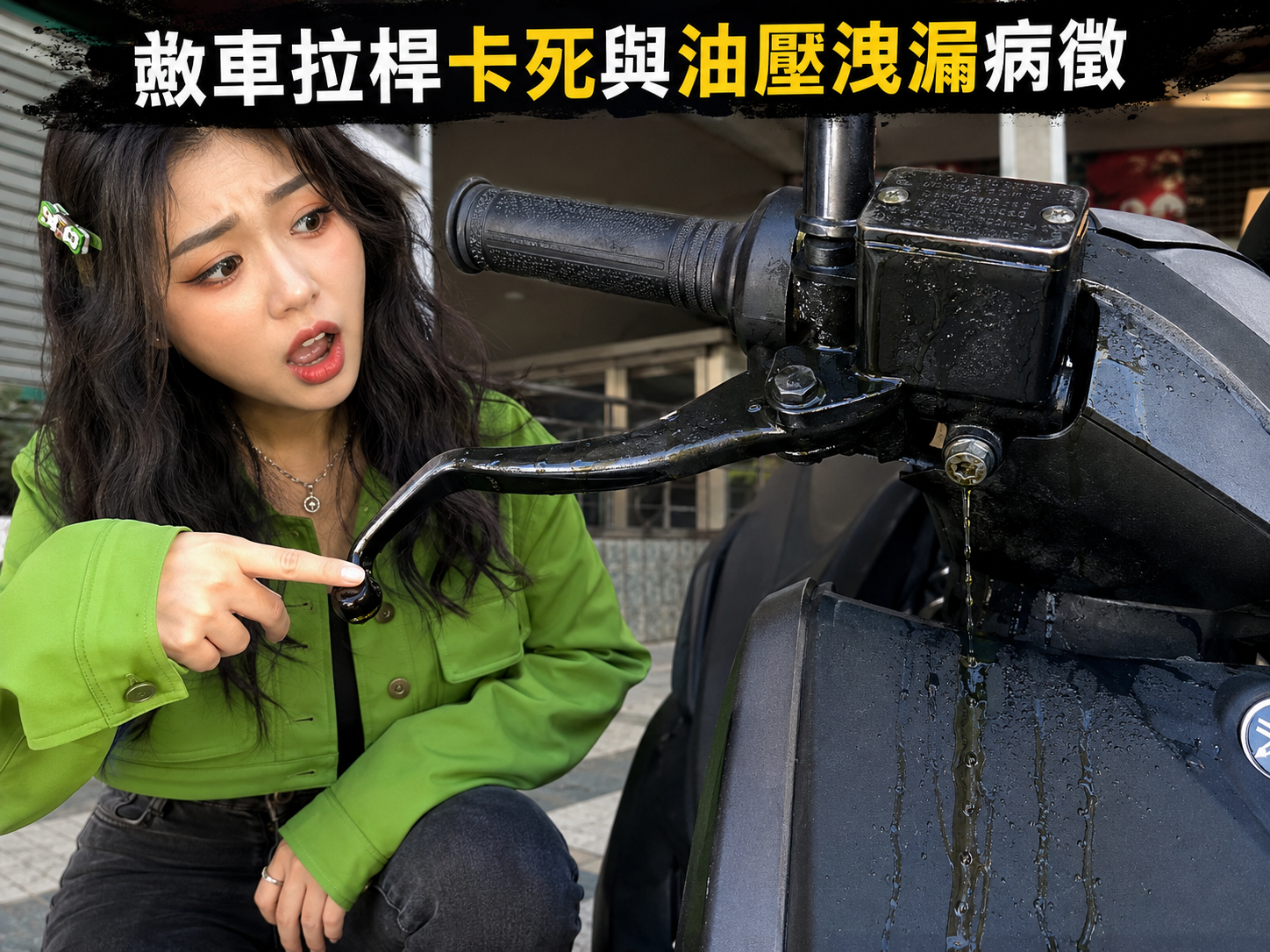 技師使用含水率測試筆檢測煞車油