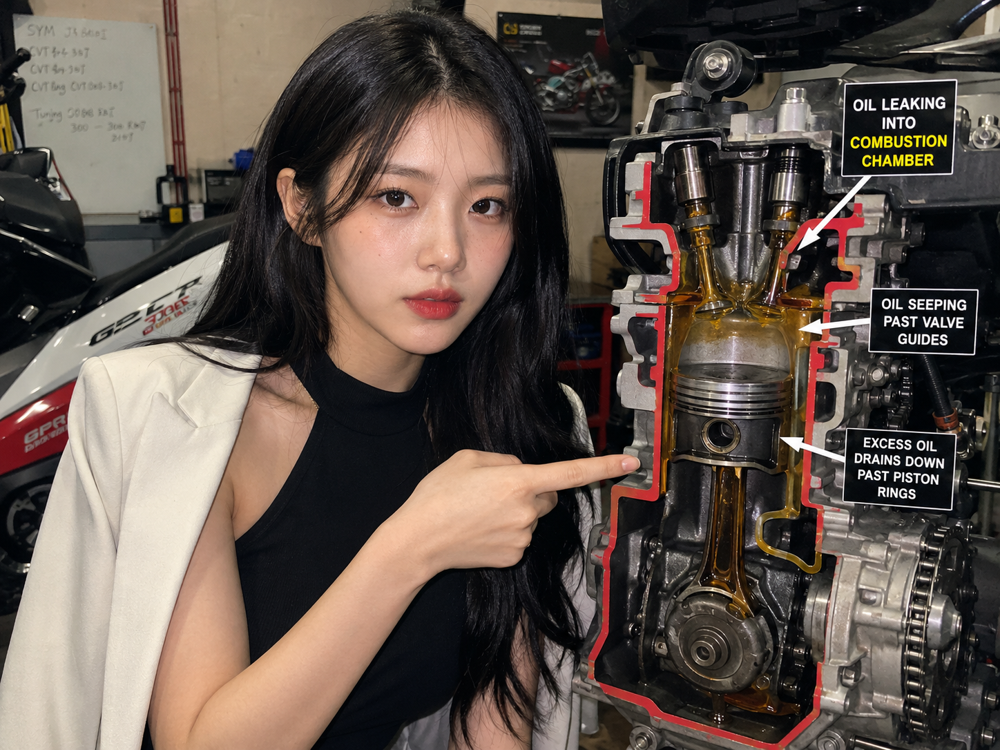 技師檢查機油尺