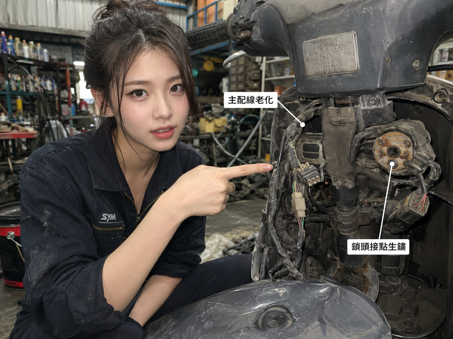專業技師使用萬用表精準測量機車電路與保險絲