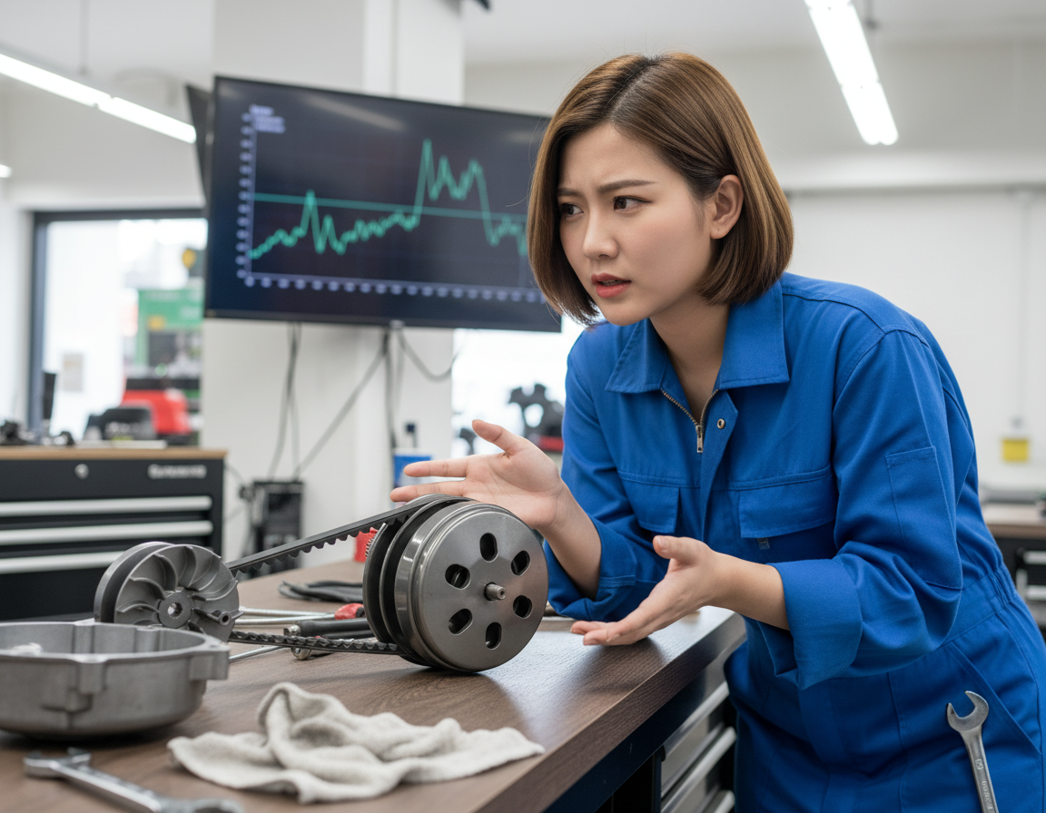 機車傳動系統圖解，強調皮帶關鍵作用