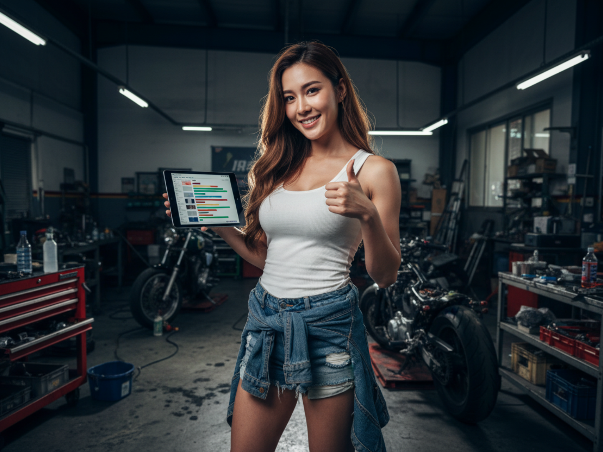 專業車行技師展示維修單