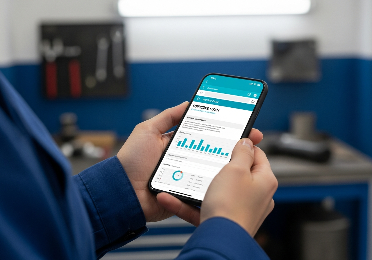 機車騎士使用手機查詢機油品牌的官方網站產品資訊