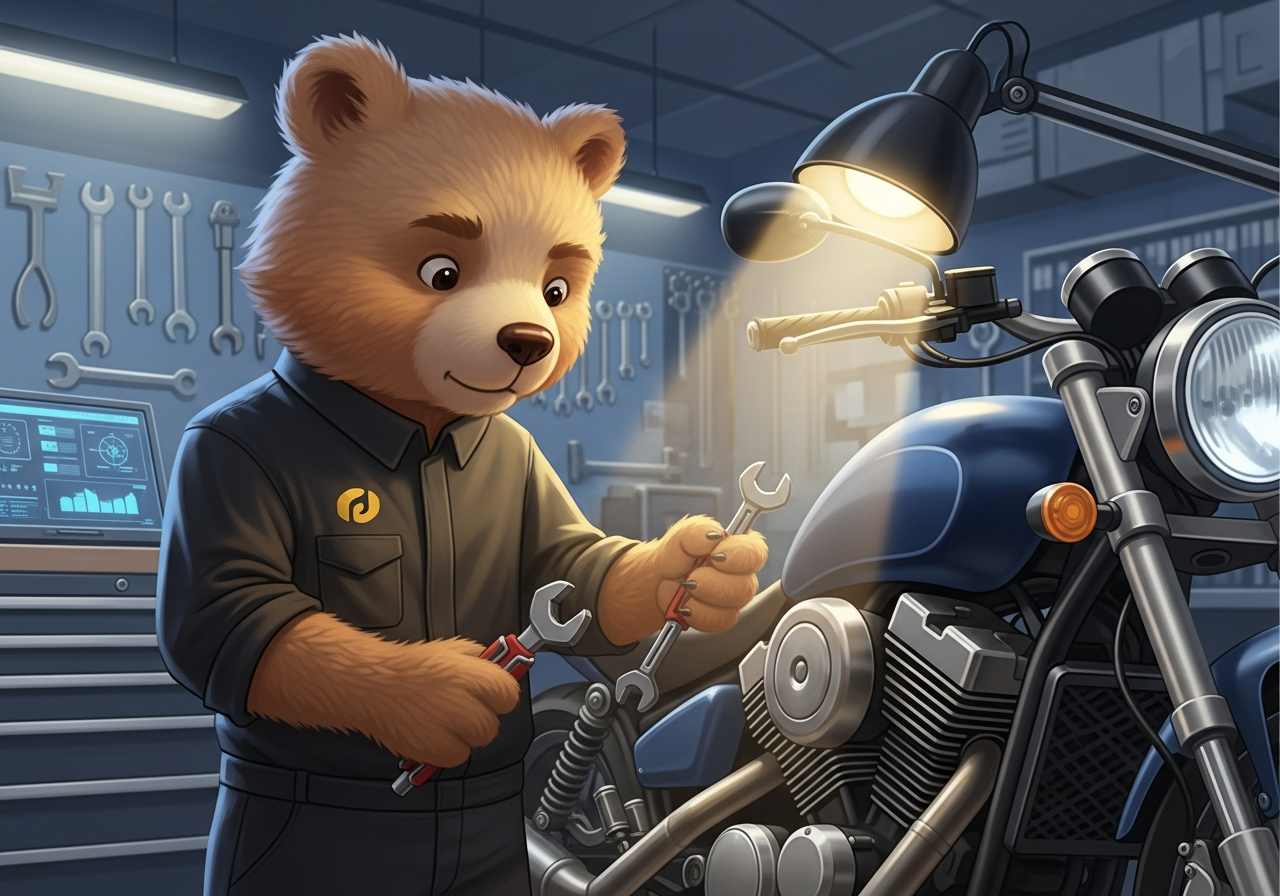 專業機車技師正在檢修