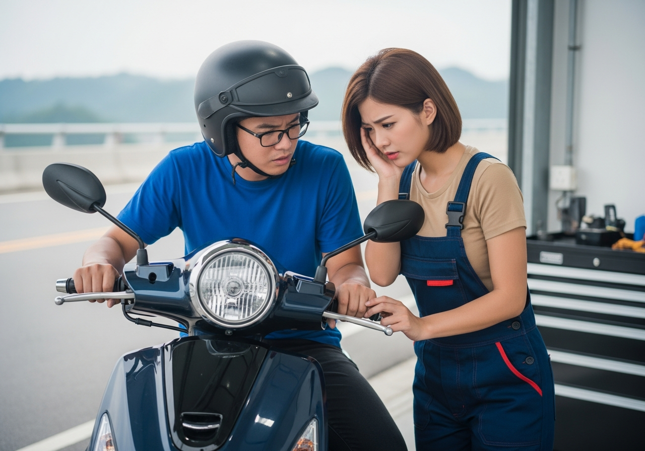 機車加速無力或發出異常聲音的畫面