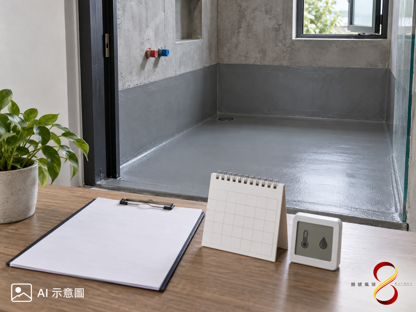 AI 示意圖:試水前先核對材料文件、環境及養護條件;未提供任何固定養護天數。