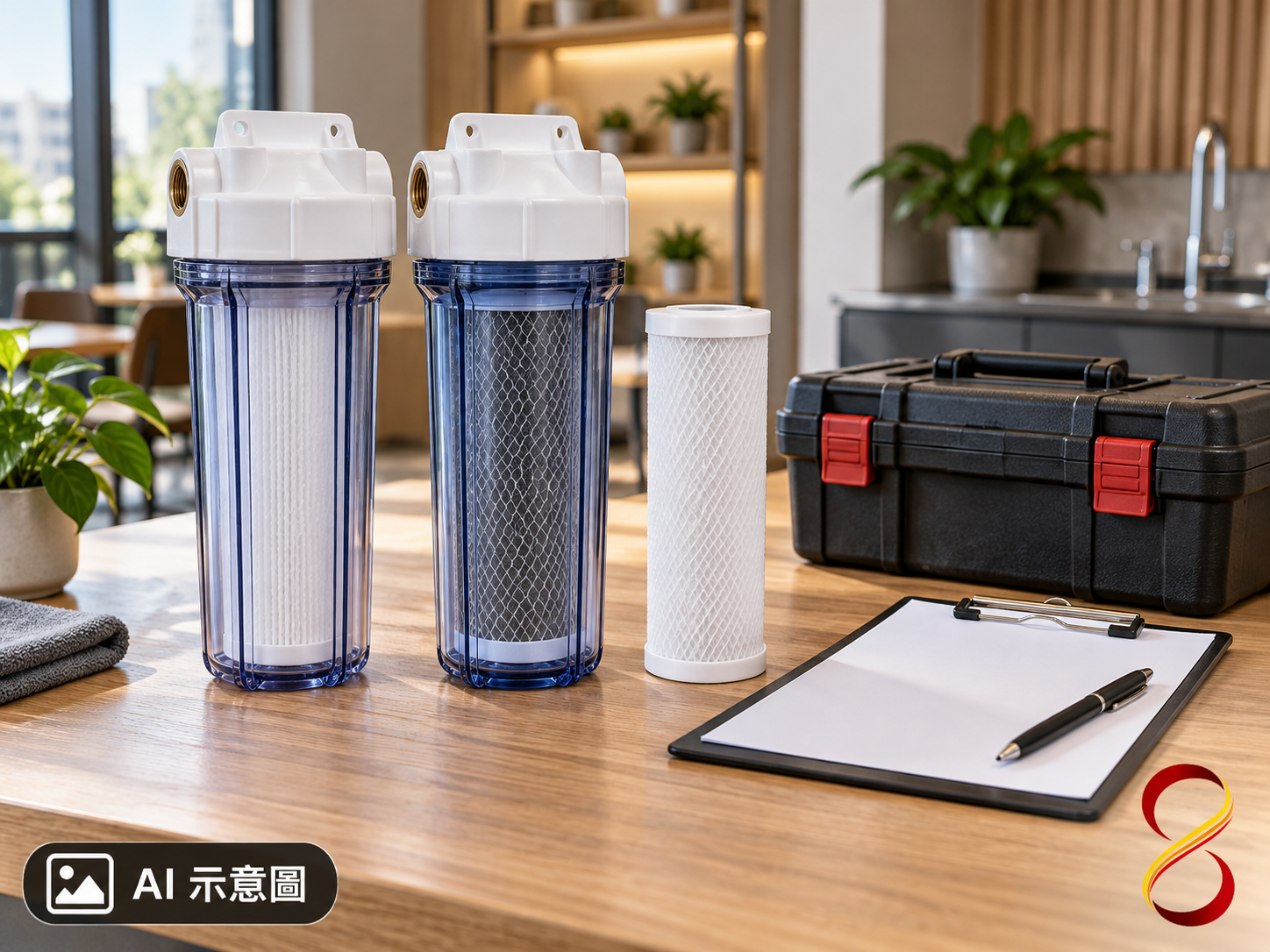 AI 示意圖：未接管濾水設備，非水質證據