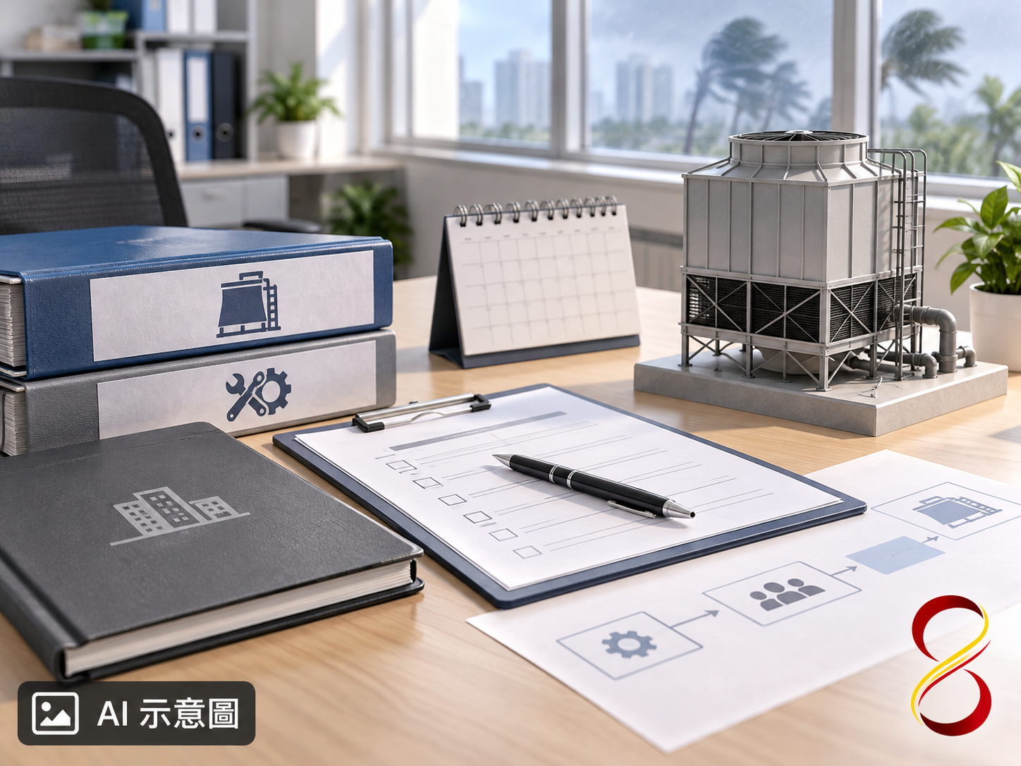 AI 示意圖:停機保養計畫,非操作或加藥教學