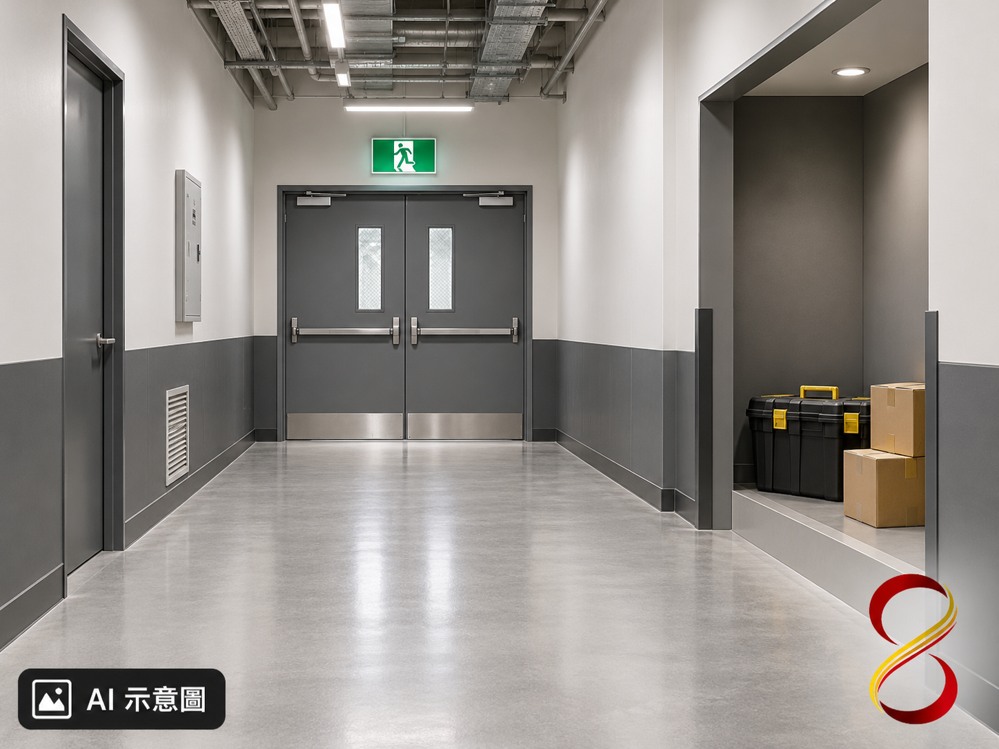 AI 示意圖:通道保持暢通概念,非現場安全查驗