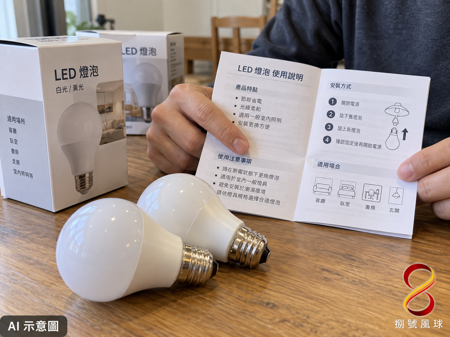 AI 示意圖:對照光源型號文件概念