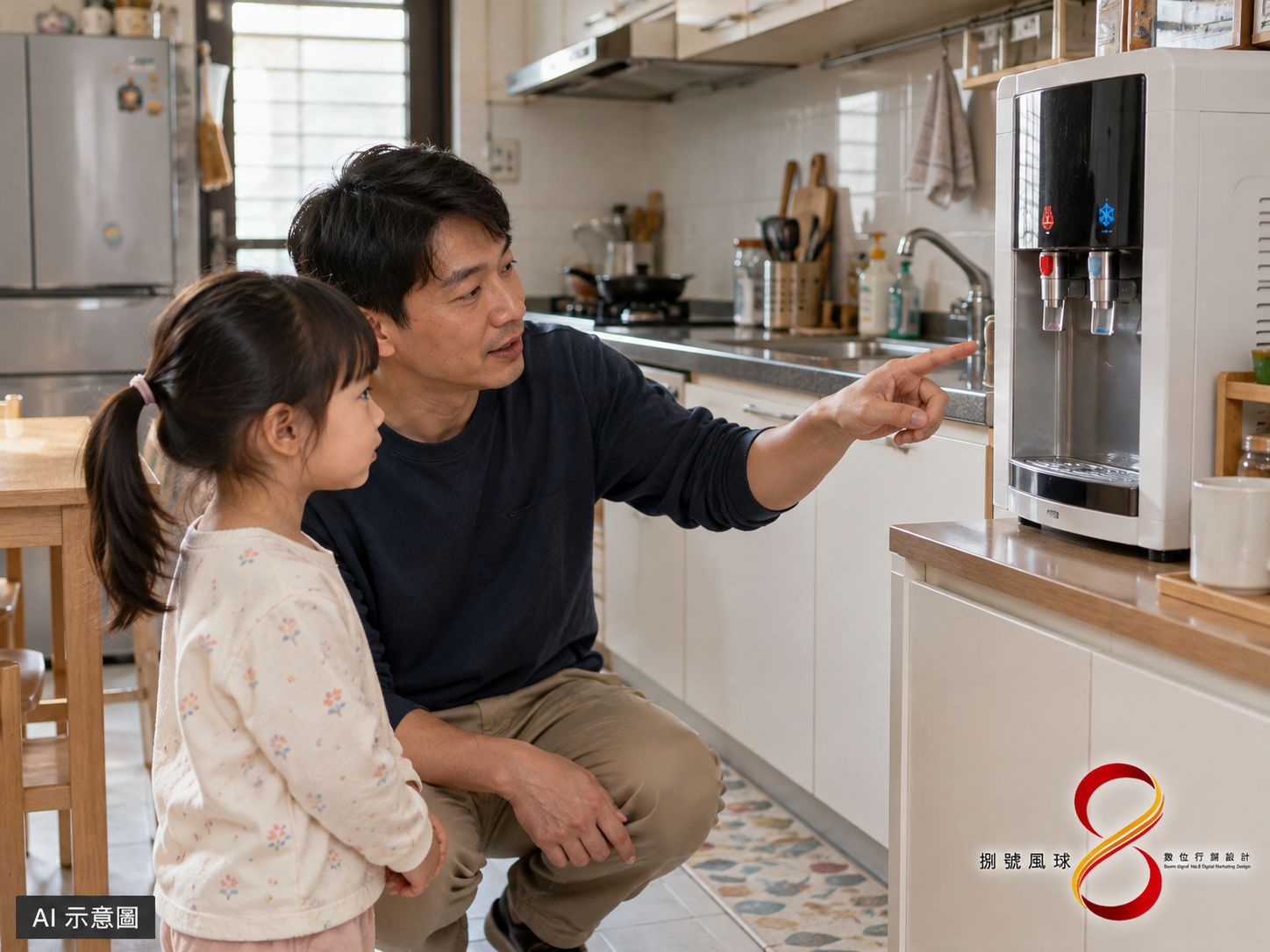 AI 示意圖:孩童使用安全概念