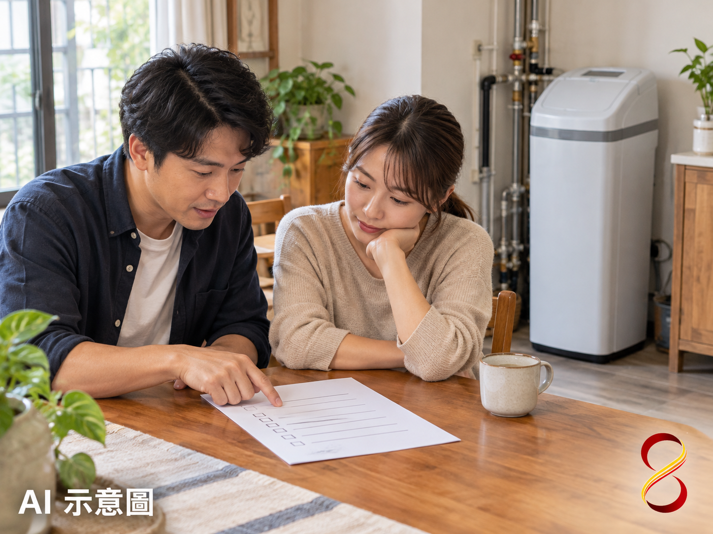 AI 示意圖：產品功能文件核對概念