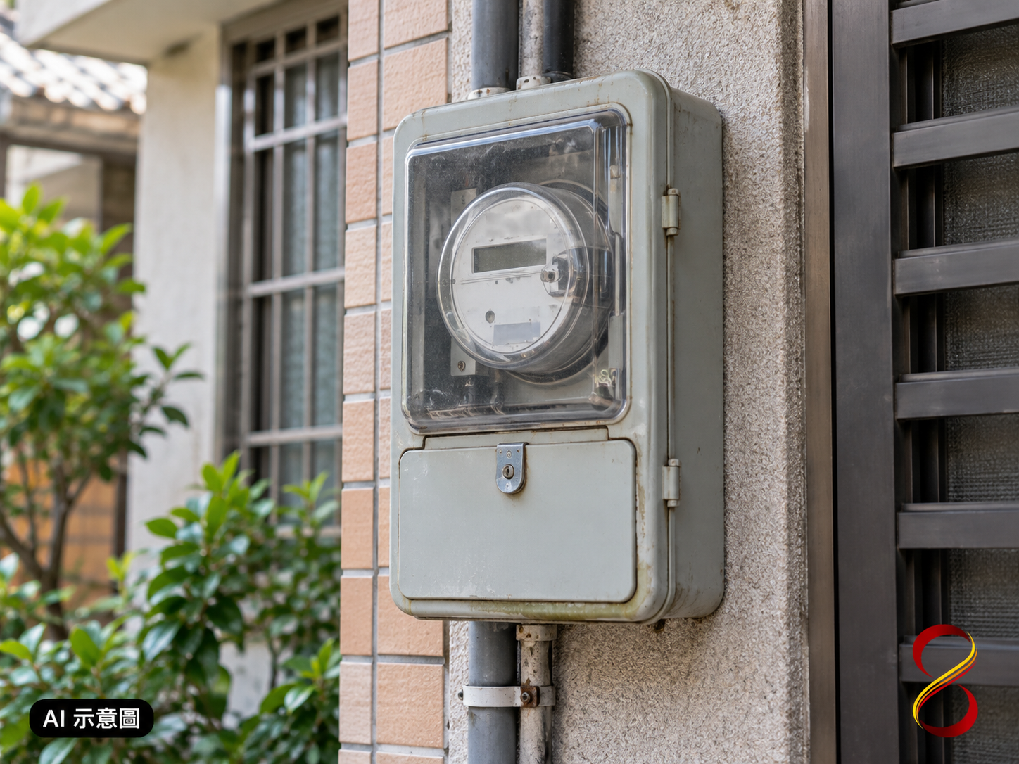 AI 示意圖：住宅電表外觀核對