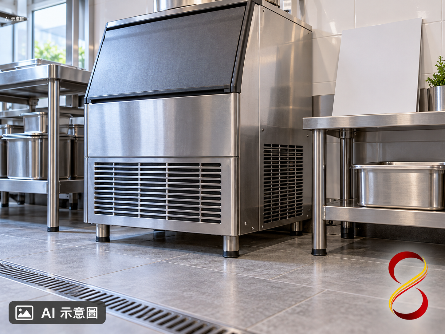 AI 示意圖:通風與檢修空間概念,無通用尺寸