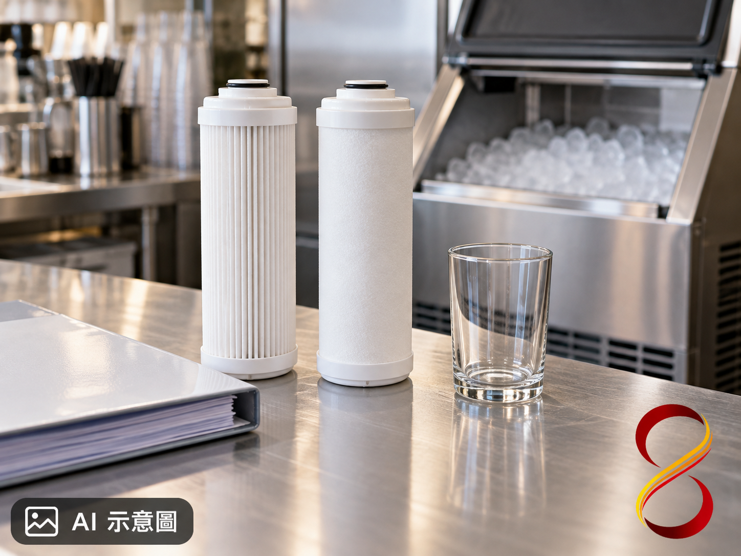 AI 示意圖:濾芯選型概念,非水質檢驗結果