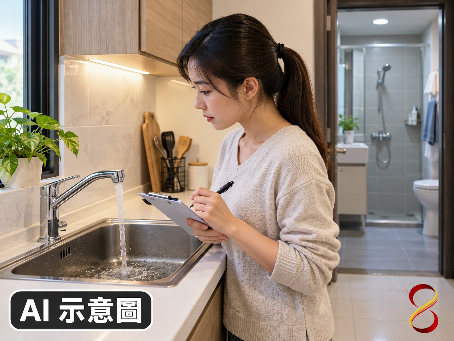 AI 示意圖:記錄受影響出水點,非管線診斷結果