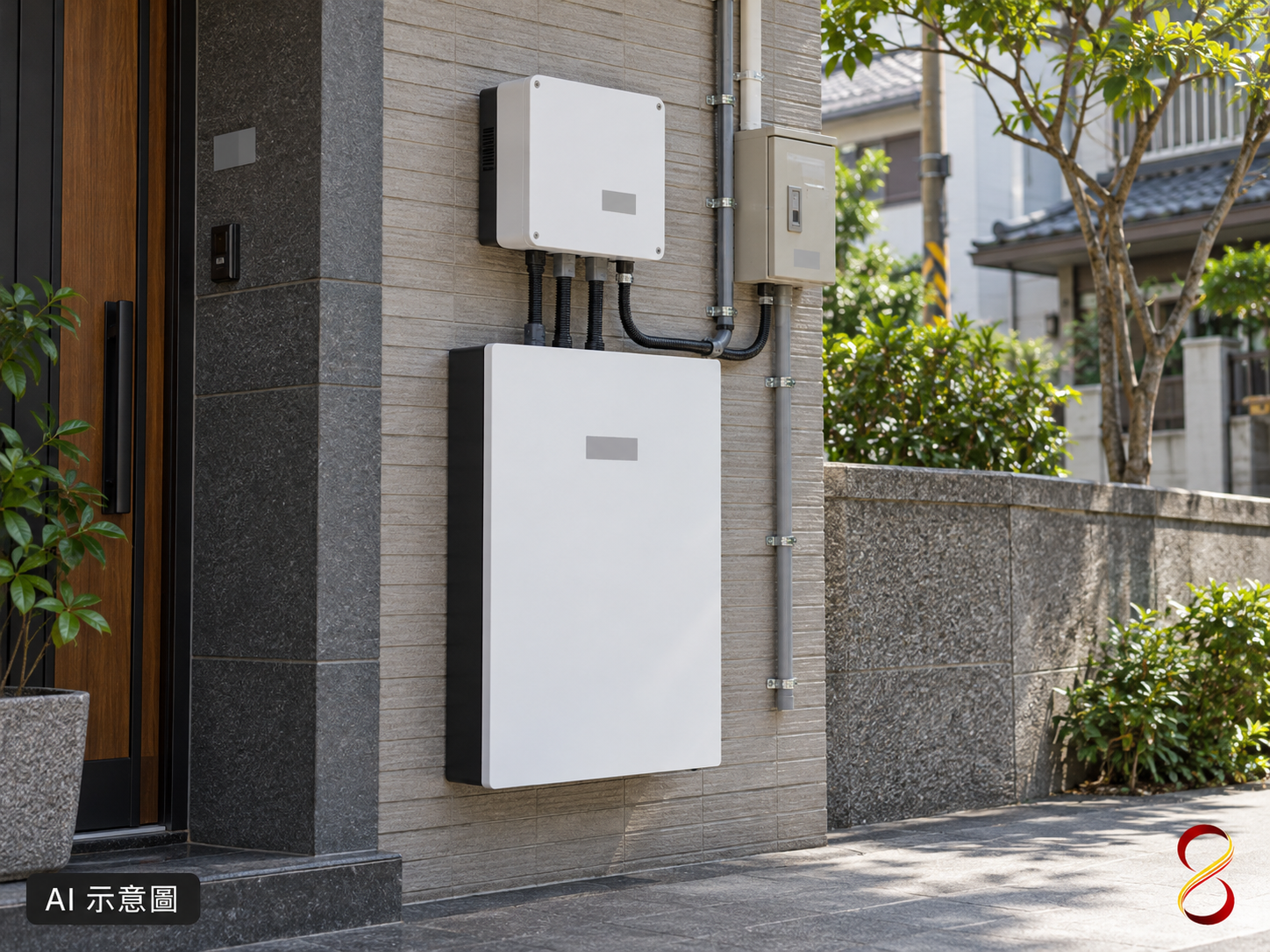 AI 示意圖:封閉式電池設備外觀