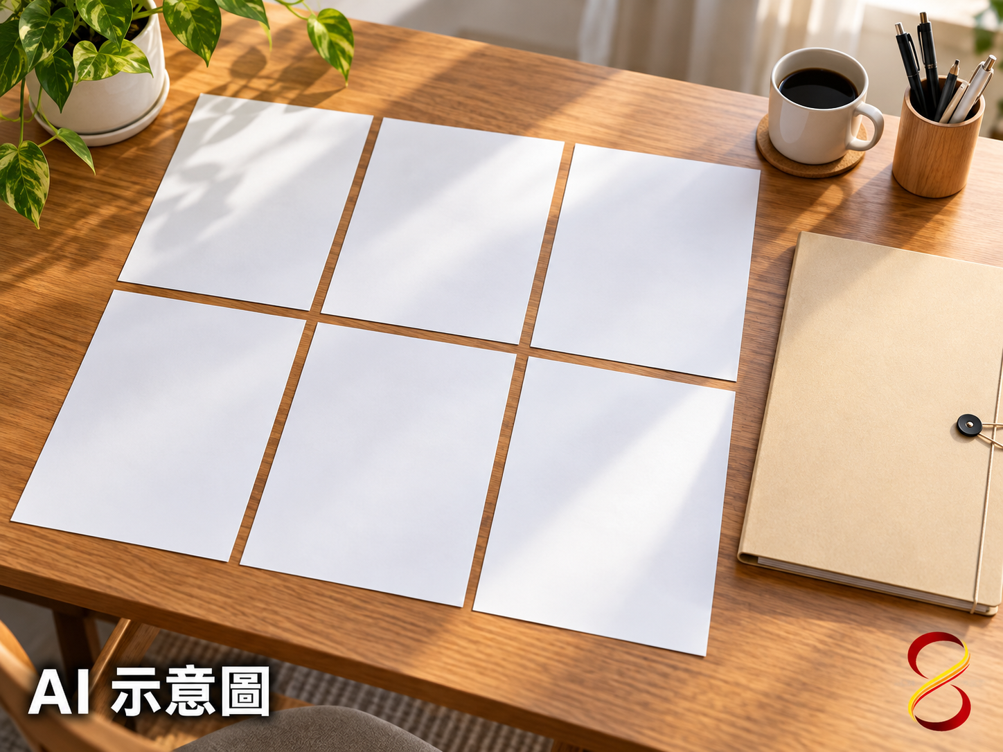 AI 示意圖：文件整理示意，未含個人資料或真實證件