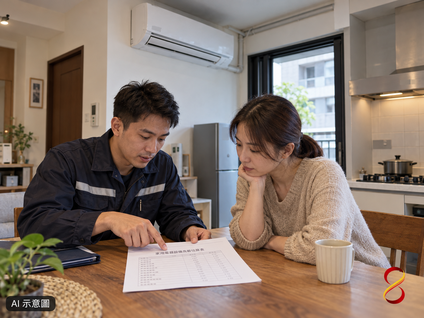 AI 示意圖:既有設備與負載清單