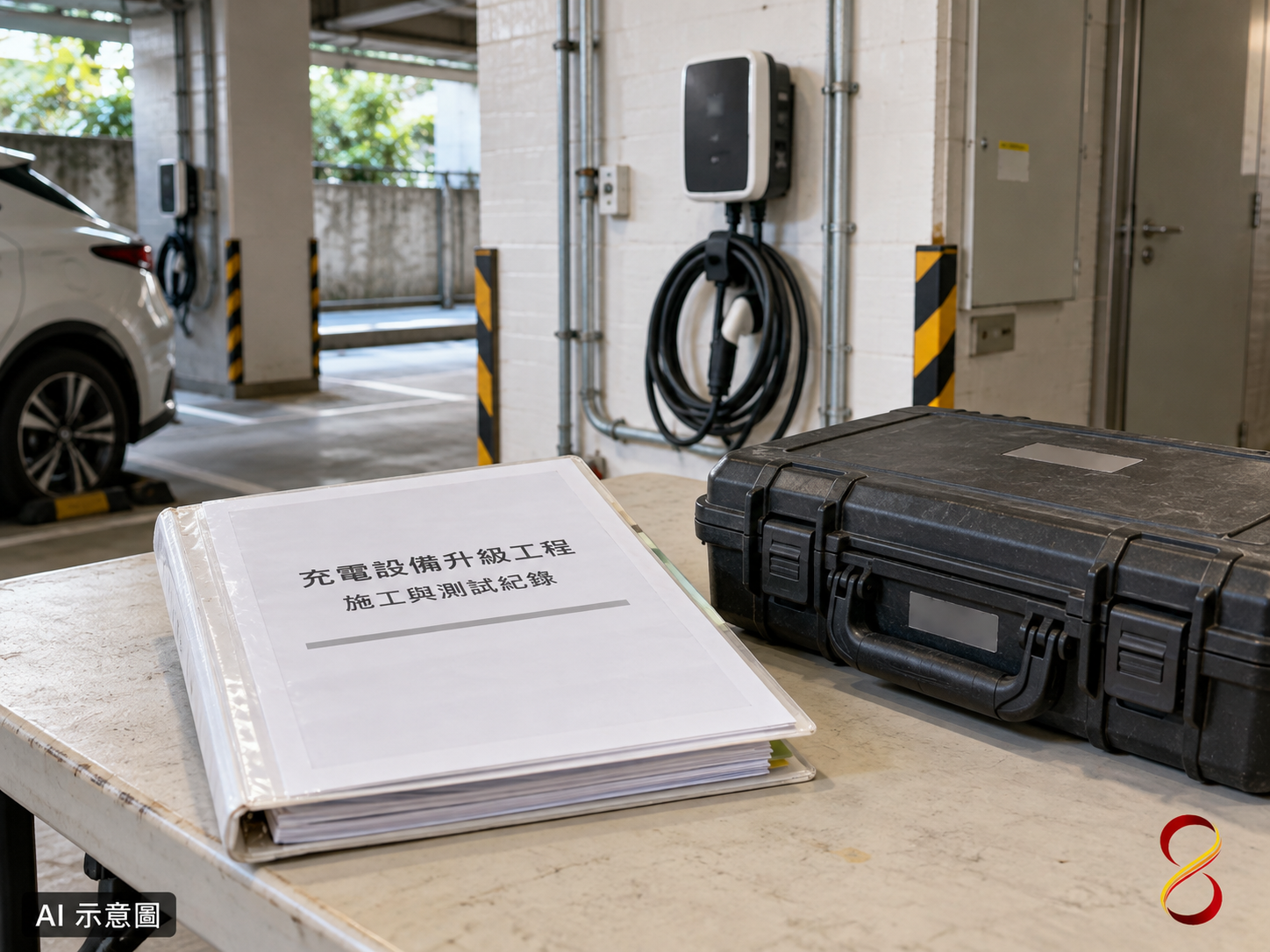 AI 示意圖:改善工程與檢查紀錄