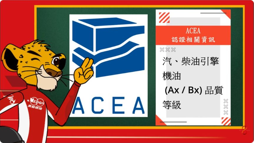 原片約00:12的A/B用途圖卡。畫面是2020年版本,現行細項另查ACEA正式文件。