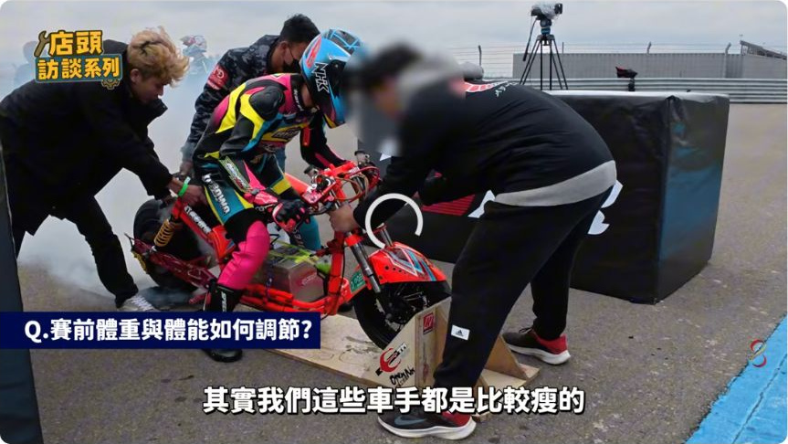 原片約08:00，完整訪談穿插永裕車業提供的賽場畫面；依該次原片標示與前後文理解。