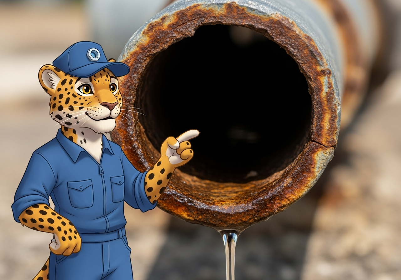 鏽蝕破損的管線