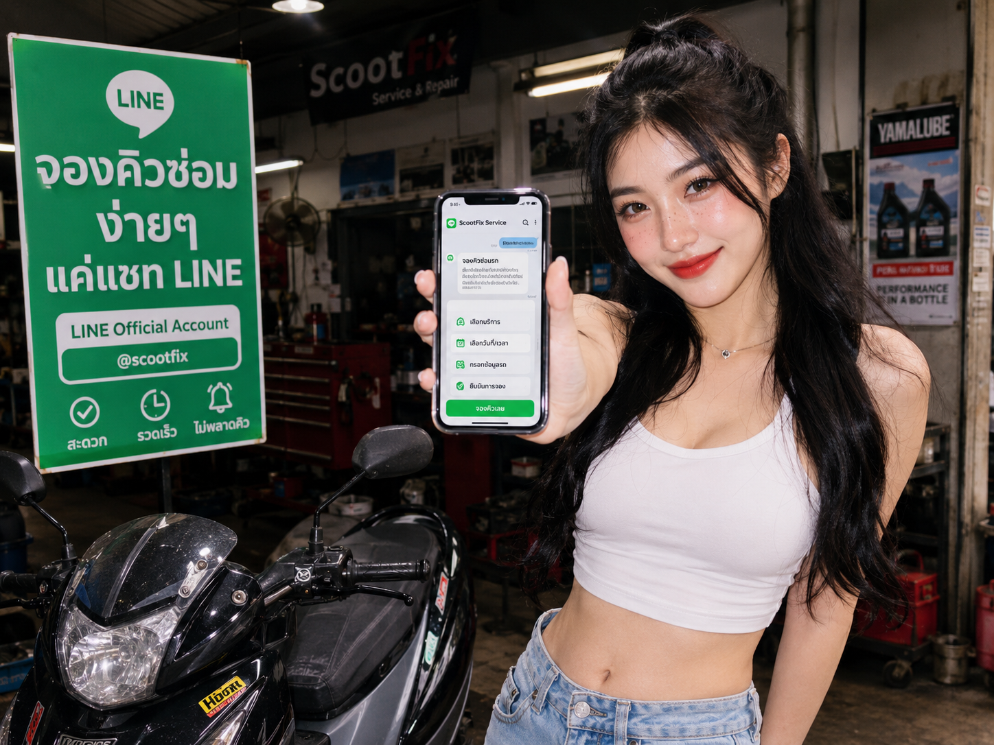 捌號風球專為機車行打造的 LINE 自動接單系統介面展示