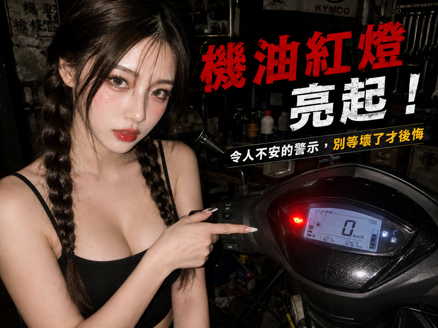 儀表板亮起紅色機油警示燈