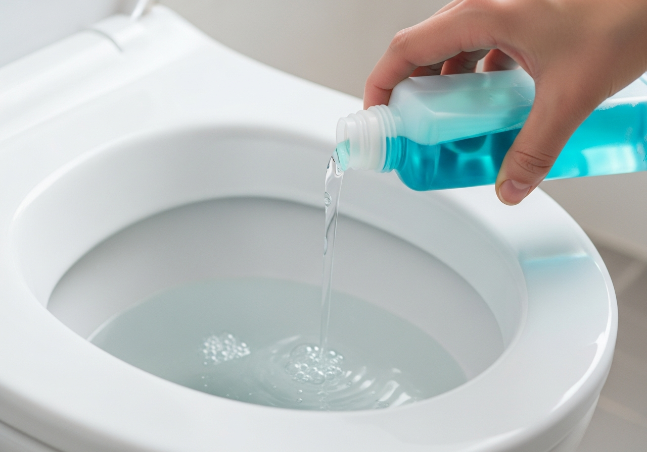 使用熱水與洗碗精疏通馬桶