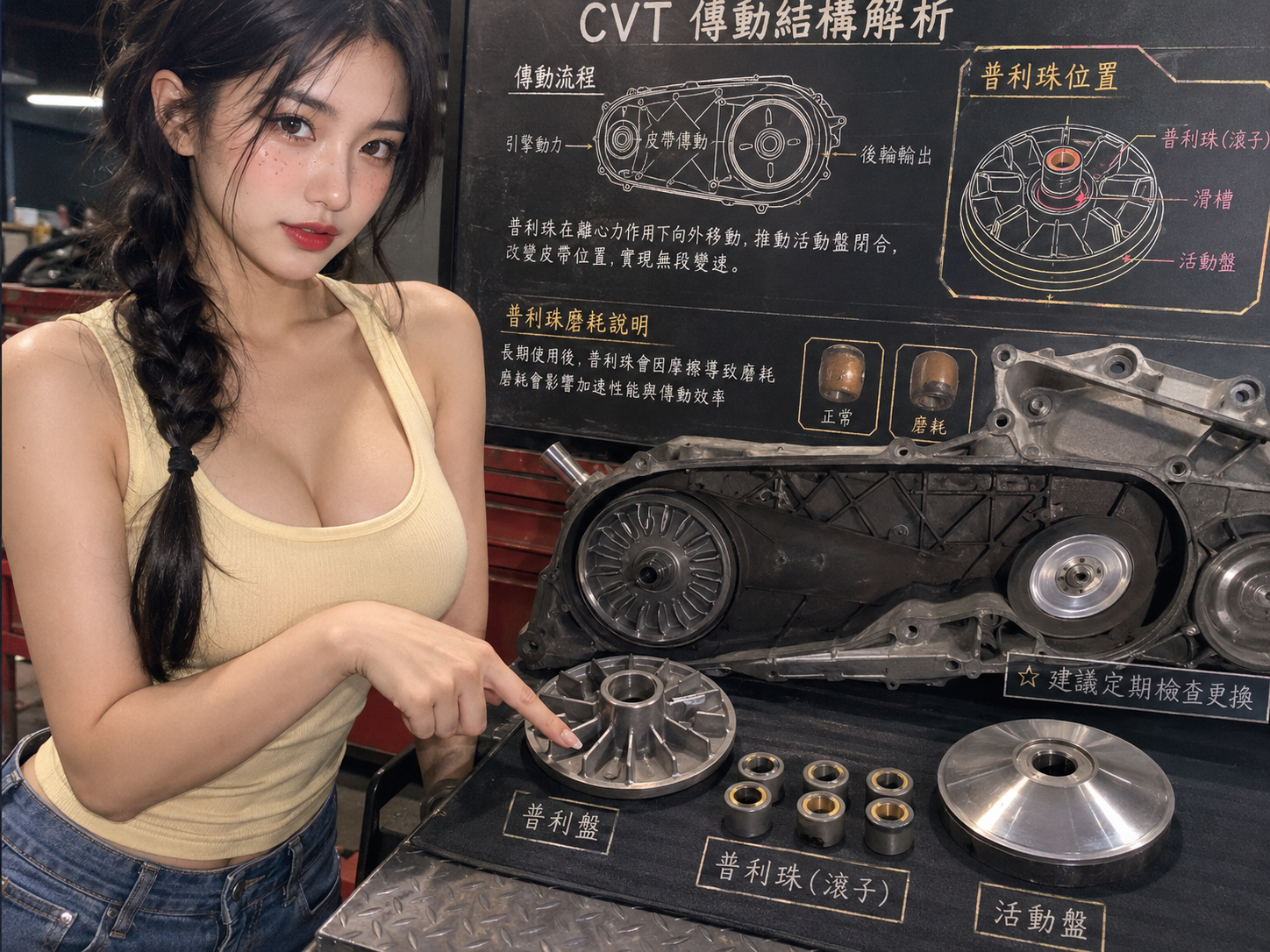 新舊普利珠嚴重磨耗對比圖